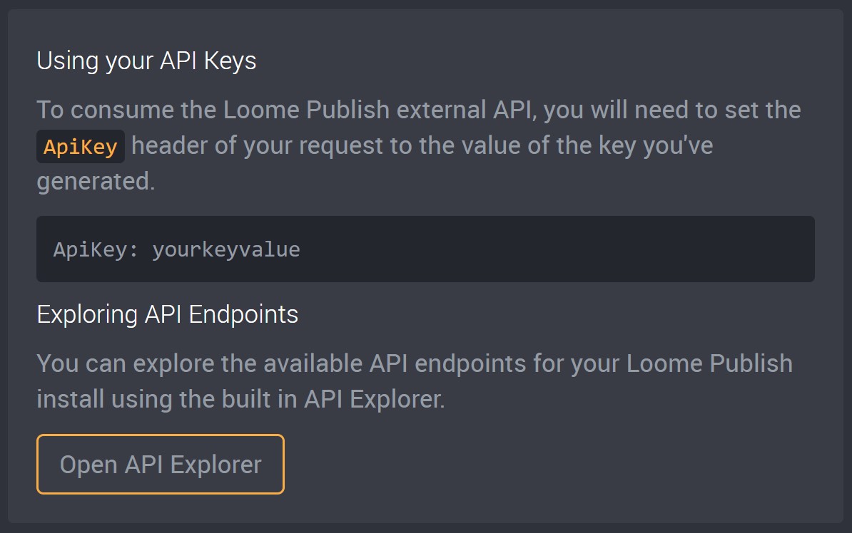 API Explorer Button